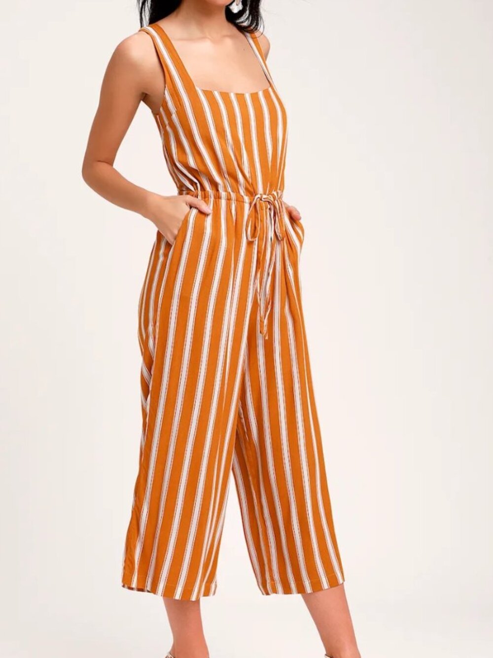 LULUS CULOTTE STRIPED JUMPSUIT (SIZE SMALL)